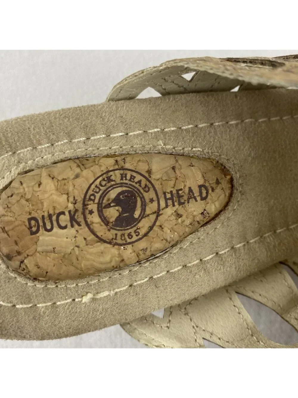 Duck Head Women's Tan Slip-On Cork Dressy Open Toe Wedge Sandals 3